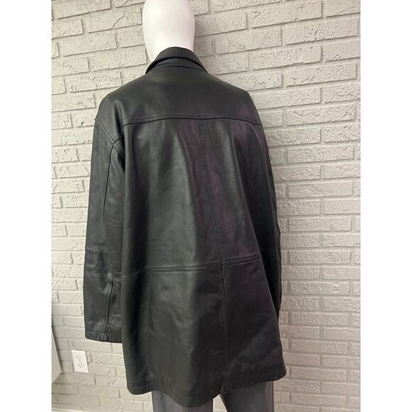 Jos. A. Bank Men Black Leather Jacket With Quilted Lining Size XXL - Picture 2 of 15